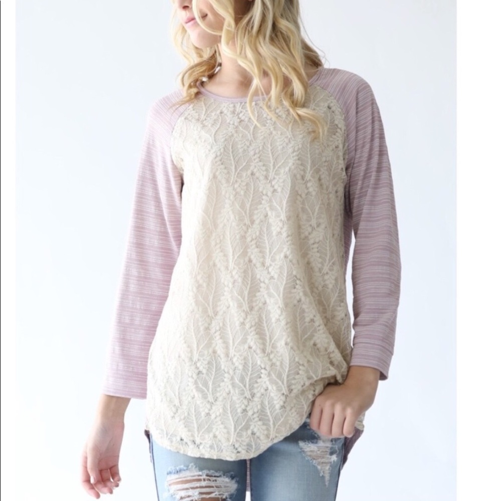 💐PINK & LACE TUNIC TYPE SHIRT CAN DRESS UP/DOWN